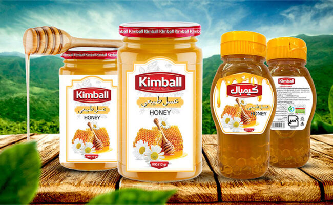 طراحی لیبل مواد غذایی - طراحی لیبل عسل - کیمبال